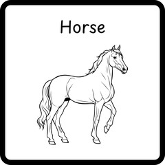 Animals Coloring E Book for Kids - horse (4)