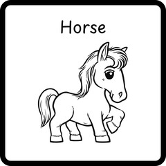 Animals Coloring E Book for Kids - horse (3)