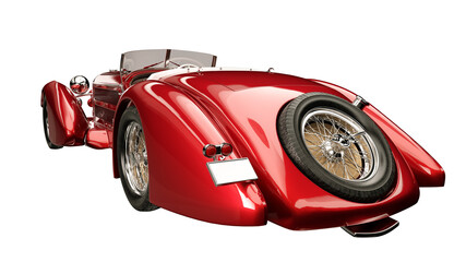 Classic Vintage Convertible Car with Chrome Details
.3D, rendering, illustration,