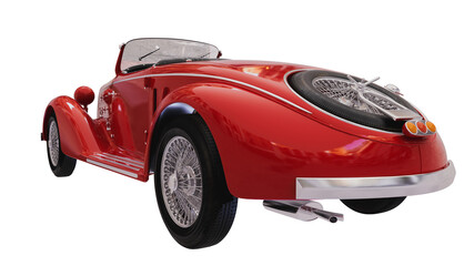 Classic Vintage Convertible Car with Chrome Details
.3D, rendering, illustration,
