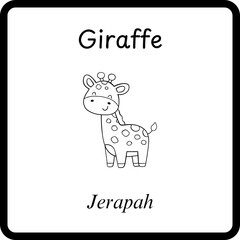 Animals Coloring E Book for Kids - giraffe