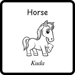 Animals Coloring E Book for Kids - horse (2)