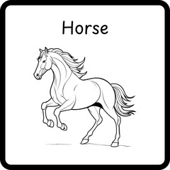 Animals Coloring E Book for Kids - horse (5)