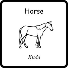 Animals Coloring E Book for Kids - horse (3)