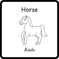 Animals Coloring E Book for Kids - horse (5)