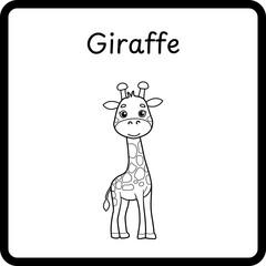 Animals Coloring E Book for Kids - giraffe