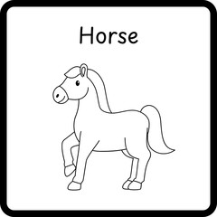 Animals Coloring E Book for Kids - horse