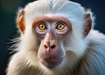 Obraz premium White monkey-Portrait of a Rare White-Faced Monkey