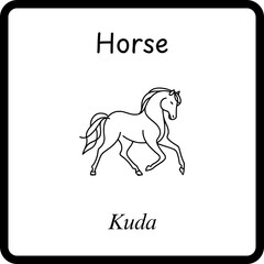 Animals Coloring E Book for Kids - horse (4)