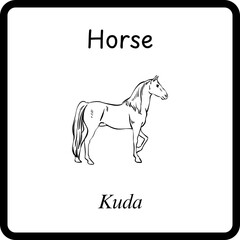 Animals Coloring E Book for Kids - horse (3)