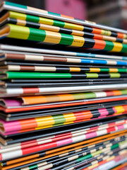 A Colorful Stack of Vinyl Records