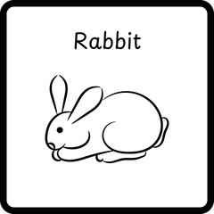 Animals Coloring E Book for Kids - rabbit