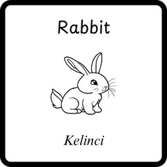 Animals Coloring E Book for Kids - rabbit