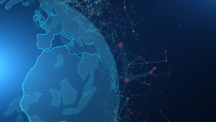 Globe and network background