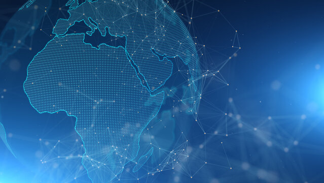 Fototapeta Network  globe technology background