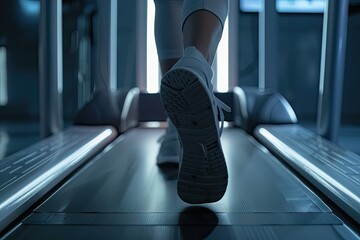 High Quality Picture of a Person Diligently Walking on a Treadmill
