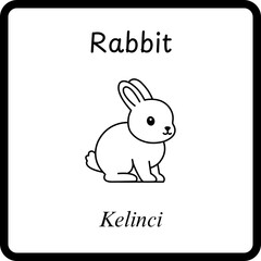 Animals Coloring E Book for Kids - rabbit
