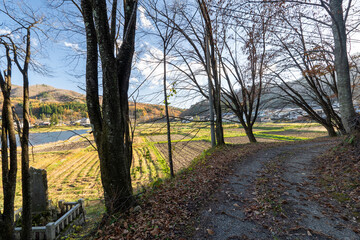 Naklejka premium Historic old road “Salt Road” which is also a long distance hiking course and its surroundings