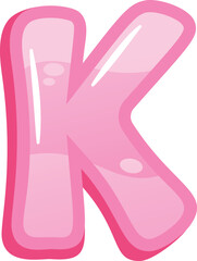 K balloon font English alphabet