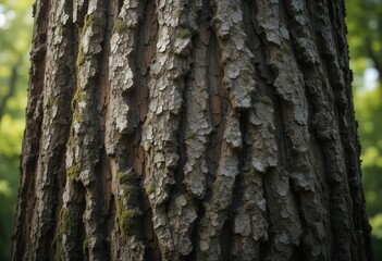 Obraz premium Close up of textured tree bark in a lush forest setting