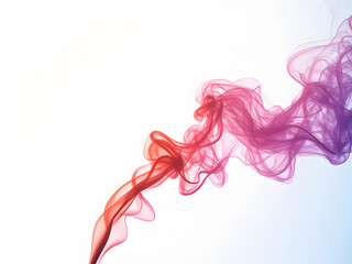 Colorful Smoke Liquid Swirling on White Background Image