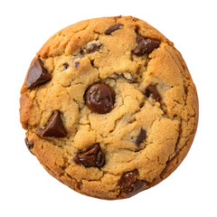 Delicious chocolate chip cookie, top view