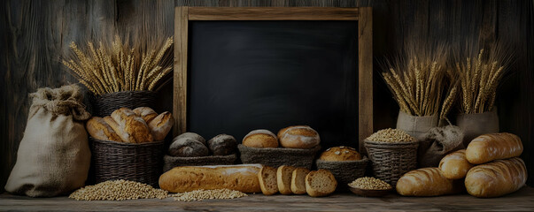 Rustic bakery bread still life