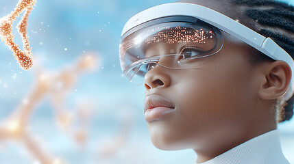 Innovative graduate student utilizes vr technology for advanced protein modeling in science education virtual lab environment captivating viewpoint