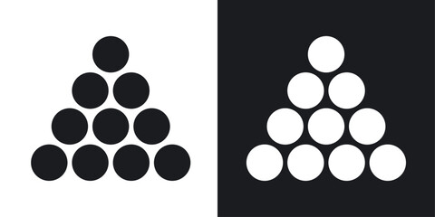 Ball pile vector icon set in solid style.