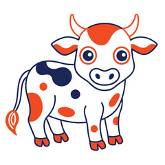 cow cartoon isolated on white