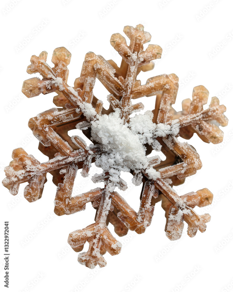 Poster intricate frosted snowflake design on a clear background with delicate ice crystals and a touch of s