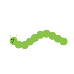 Green cute caterpillar illustration