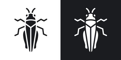 Locust vector icon set in solid style.