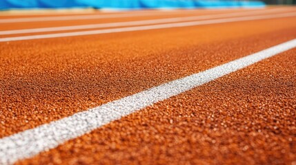 A close-up of the texture of a synthetic track, showing details of its rough rubber surface.