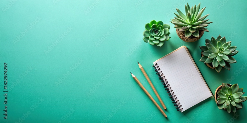 Poster fresh start: bold macro flat lay with copy space - new beginnings concept