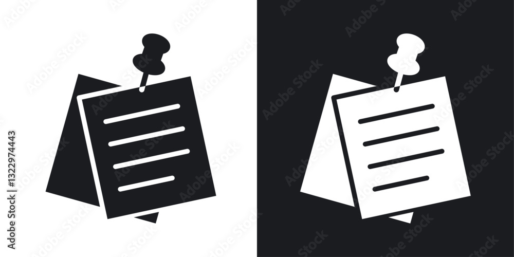 Poster note sticky vector icon set in solid style.