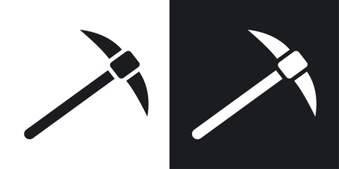 Pickaxe vector icon set in solid style.