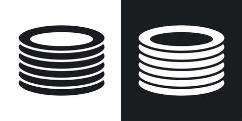 Plates vector icon set in solid style.