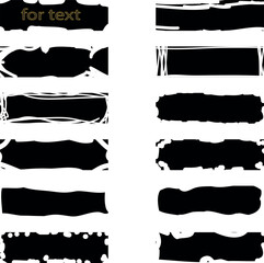 A set of black plates for inserting text or short phrases.