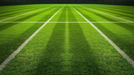 Obraz premium A lush green grass court with perfectly cut lines, ready for a championship match.