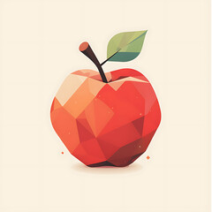 Obraz premium Apple picture cartoon 2D, a beneficial fruit, is used as an illustration for advertising.