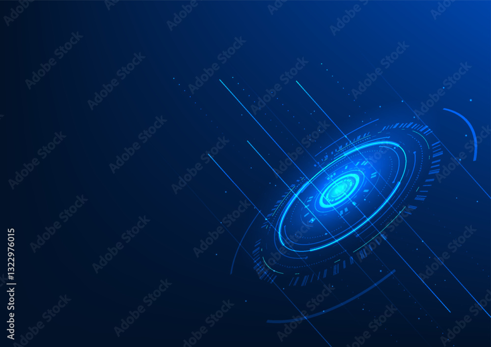 Poster abstract technology background. technology circle representing data processing and display within ar