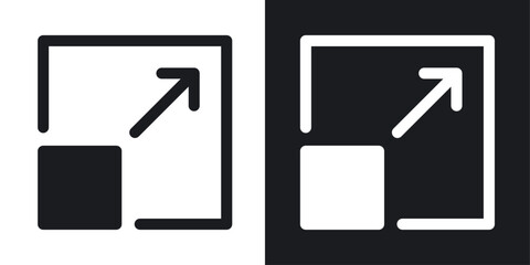 Window Maximize vector icon set in solid style.