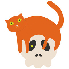Halloween Cat Cartoon Character. Isolated on White Background.