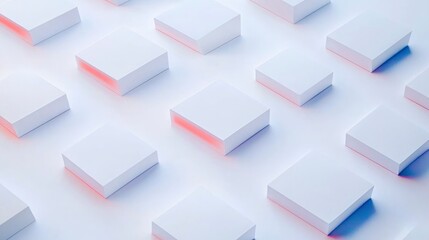 Abstract Geometric White Cubes Background  Minimalist 3D Render  Modern Design  Clean Line