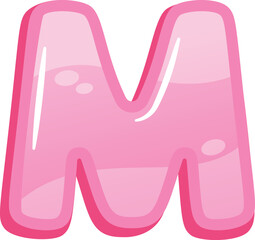 M balloon font English alphabet