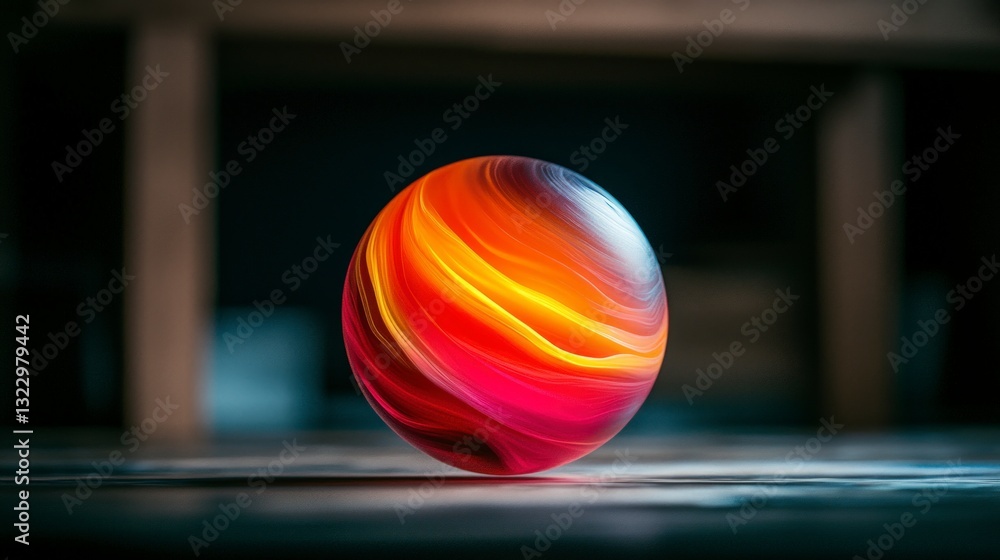 Poster abstract swirling sphere liquid gradient 3d render colorful orb