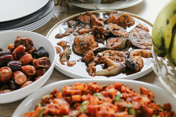 Various Indonesian Food Menu Served on The Table During Eid Mubarak Celebration