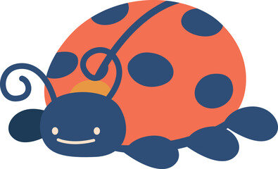 Naklejka premium Ladybug plush toy vector illustration