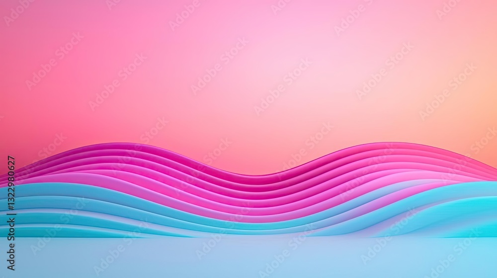 Poster minimalist graphic design abstract background idea. vibrant abstract wave patterns in pink and blue 